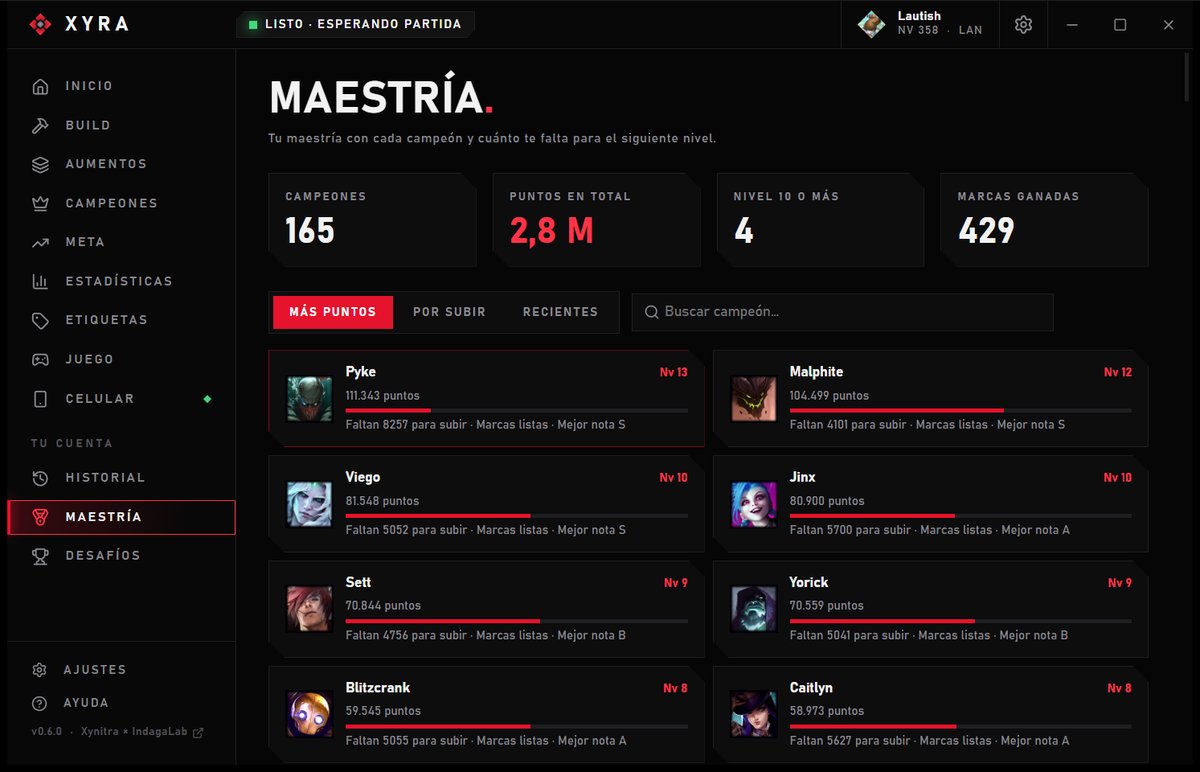 Maestría de campeones en Xyra