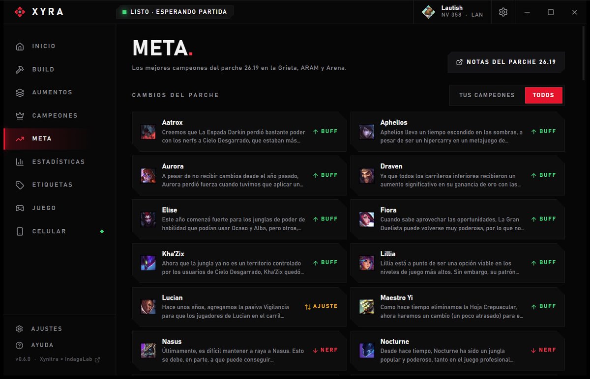 Pantalla Meta de Xyra